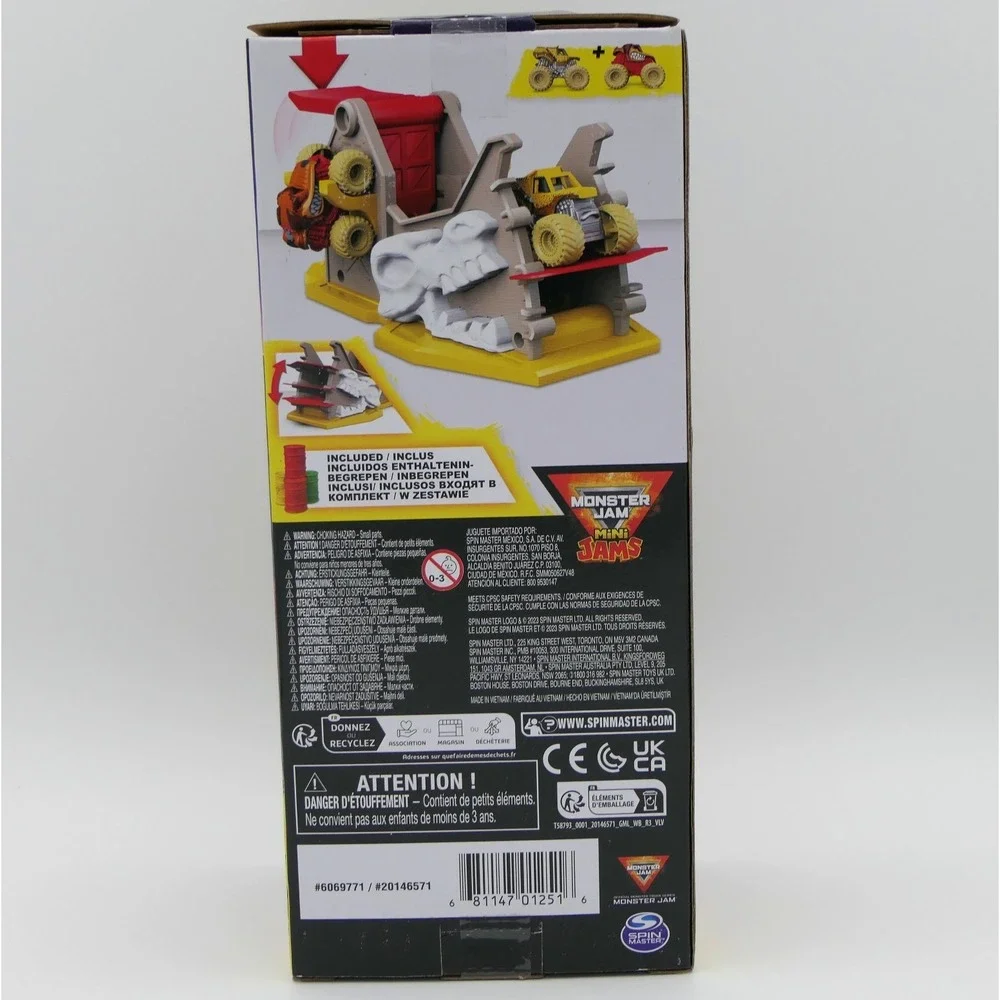 Monster Jam Mini Jams Earthshaker Boneyard Blaster Launcher Truck Toy Playset